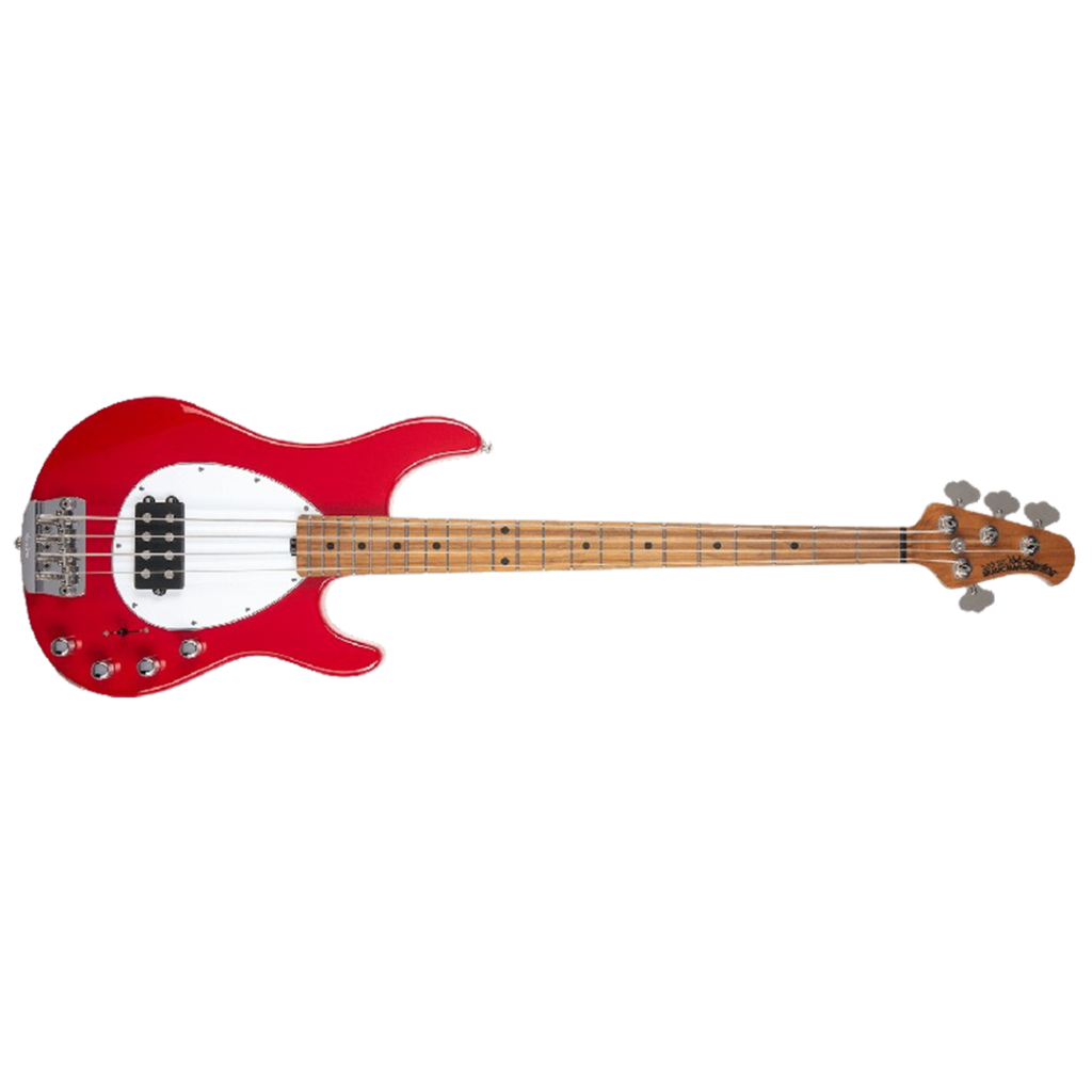 This Sterling by Music Man StingRay bass is celebrated as one of the bass guitars for its powerful punch and tonal clarity.
