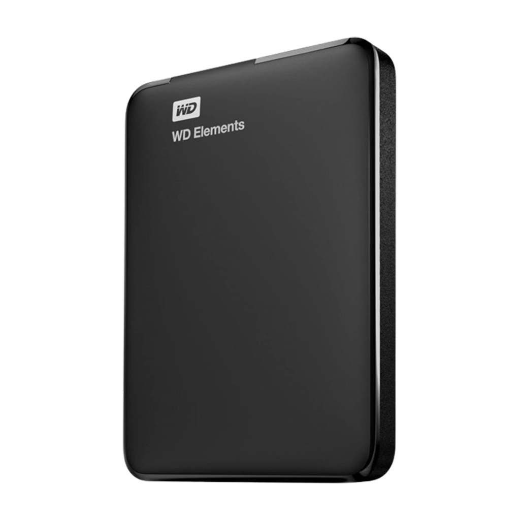 The WD Elements hard drive offers simple plug-and-play operation for musicians storing large audio files.