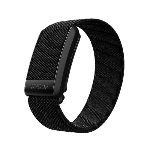 The WHOOP 4.0 fitness trackers with a black woven band, acclaimed for its sophisticated performance tracking, is the best cheap fitness trackers for serious athletes.