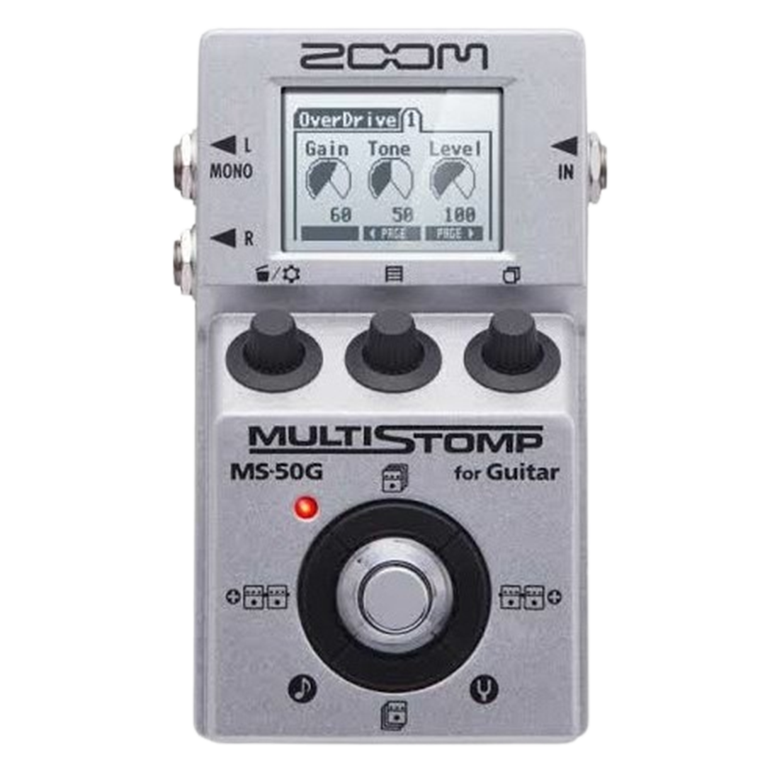 The Zoom MS-50G MultiStomp pedal combines the power of a multi-effects device and the simplicity of a stompbox, perfect for guitarists seeking variety and quality.