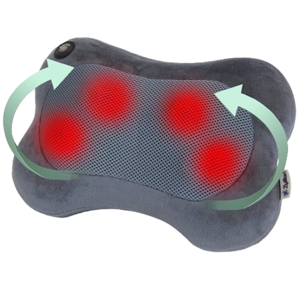 The Zyllion Back and Neck Massager, the massage pillow, is designed for all-around therapy, with an emphasis on relieving back and neck stress.
