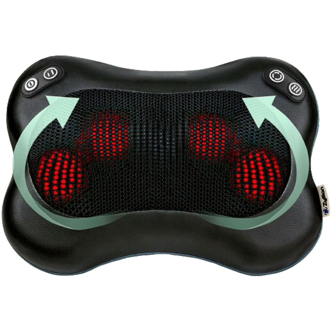 The Zyllion Back and Neck Massager, the massage pillow, offers comprehensive comfort with its full-back and neck massage capabilities.