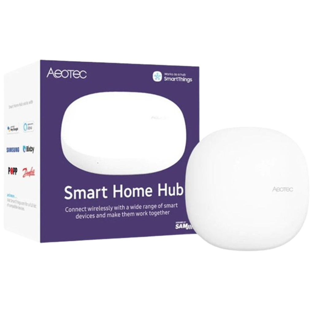 The Aeotec Smart Home Hub, one of the best smart hubs for home automation, offering wireless connectivity with a range of devices.