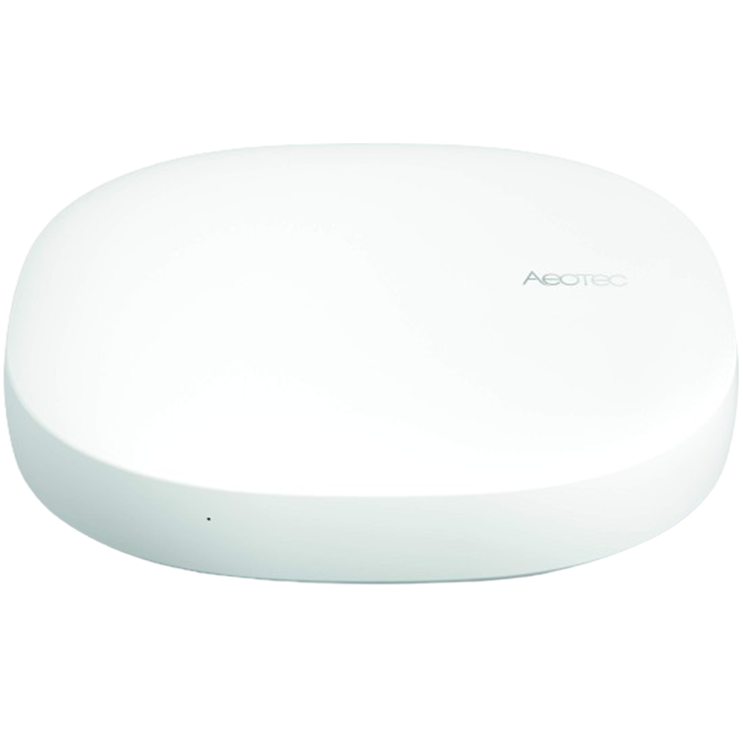 A sleek and modern Aeotec Smart Home Hub, ideal for integrating various smart devices in home automation systems.