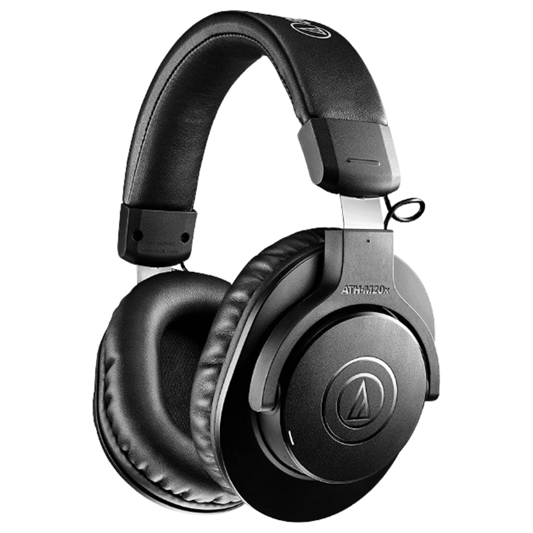 The Audio-Technica ATH-M20x, one of the best headphones for sound mixing, showcasing its durable design and professional-grade audio quality.