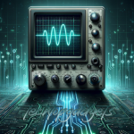 A conceptual image featuring an oscilloscope with waveform display against a futuristic circuit background, ideal for beginners delving into electronics.