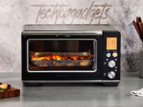 The Breville convection oven, displayed amidst a modern kitchen setting, showcases its capability as the best convection oven for sublimation, perfect for culinary enthusiasts and crafters alike.