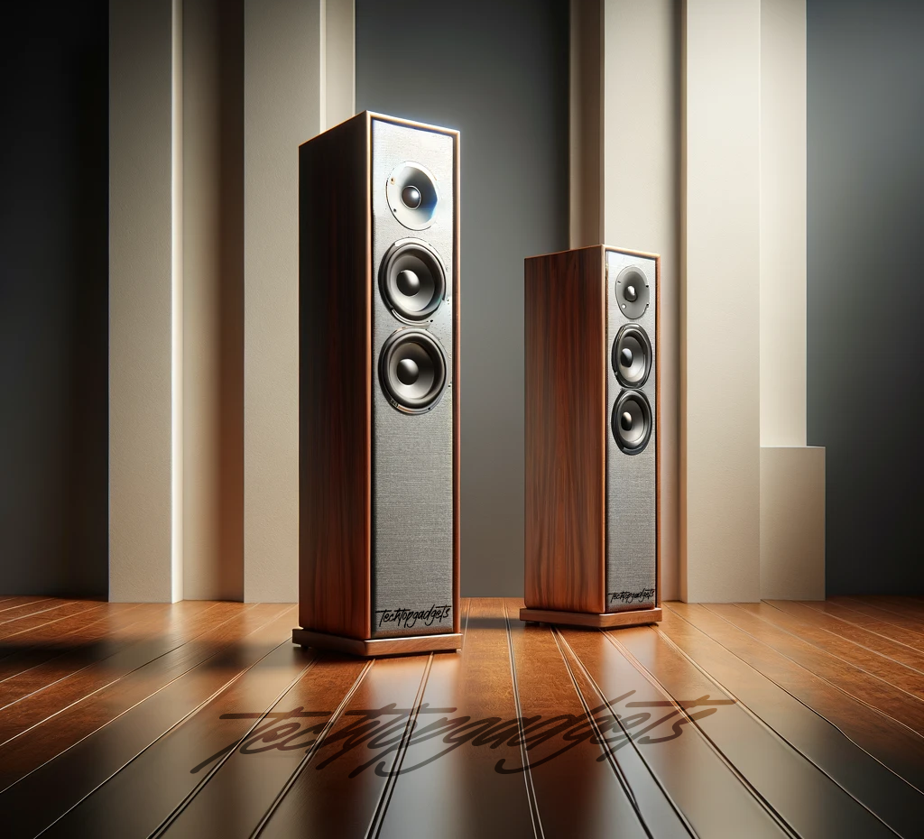 Pictured are the Triangle Borea BR08, acclaimed as some of the best floor standing speakers for music, featuring a rich wooden finish that enhances both visual and auditory experience.