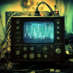 A classic oscilloscope in a hobbyist's workshop, showcasing intricate waveforms a testament to the timeless appeal of analog devices for electronics enthusiasts.