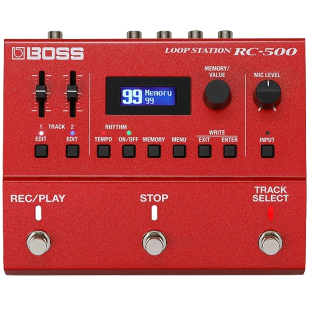 Boss RC-500, a premium looping pedal with exceptional memory capacity, is ideal for intricate acoustic guitar performances.