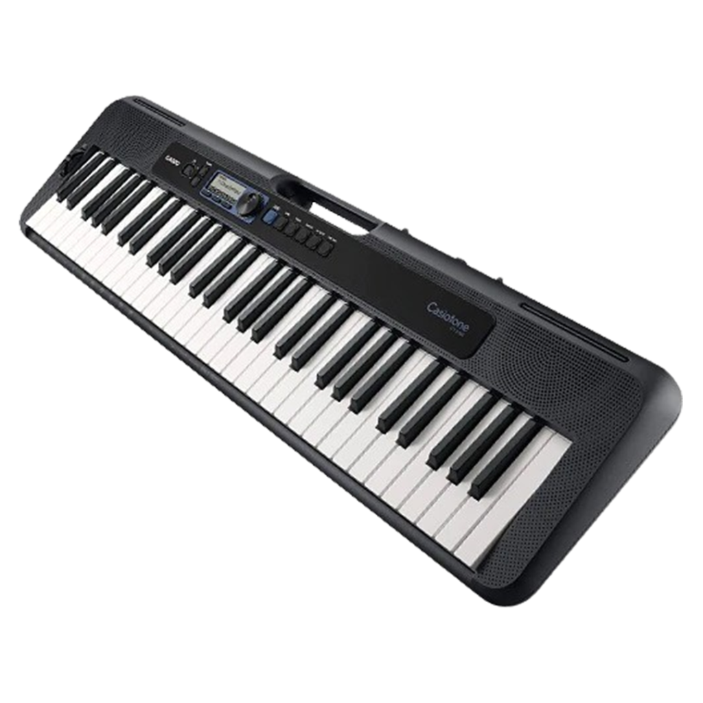The Casio CT-S300, a top contender among the electric pianos, presents a sleek, compact design ideal for musicians on the go.