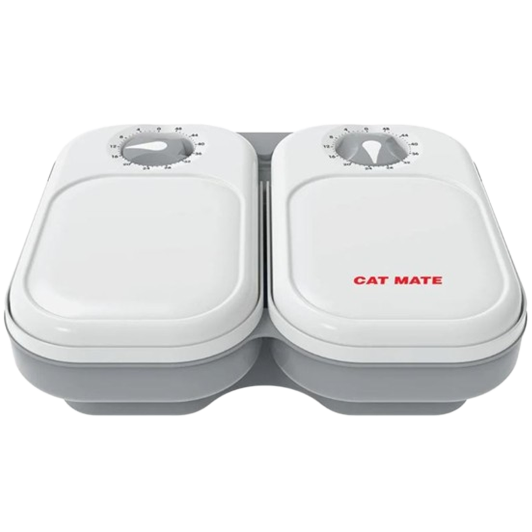 The Cat Mate C200 2-Meal Automatic Pet Feeder is a reliable choice among the best automatic pet feeders, designed for feeding two meals with a programmable timer.