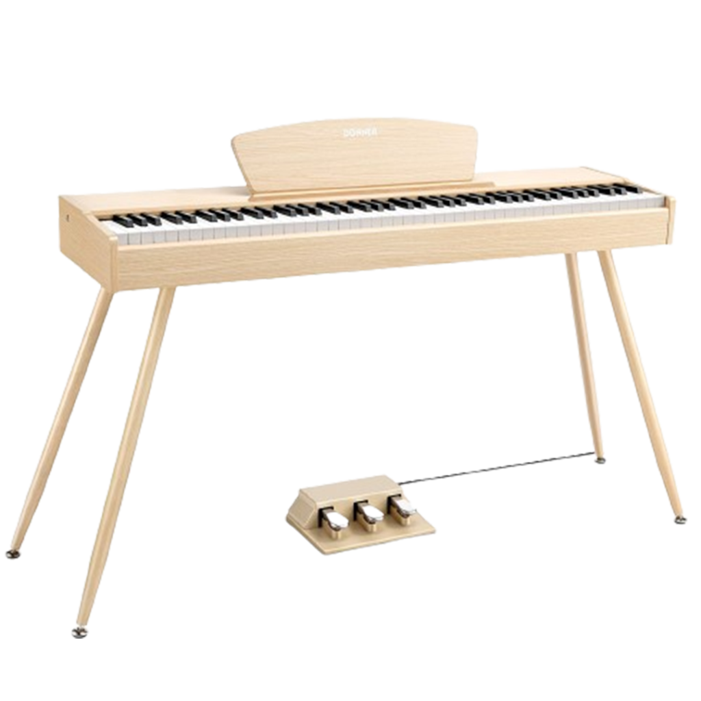Donner DDP-80, known for its stylish and minimalist design, offers a quality addition to the electric pianos, perfect for both beginners and experienced players.