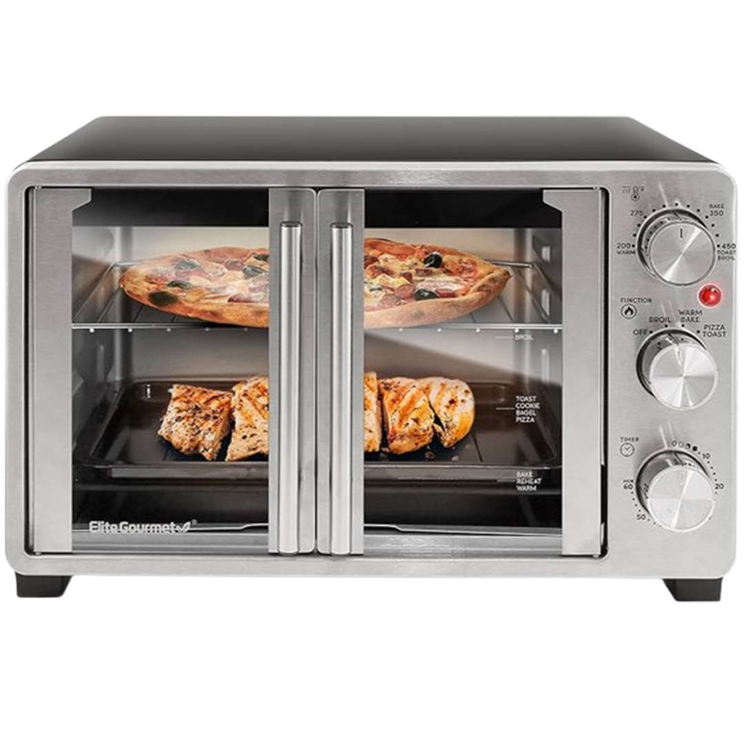 Choose the Elite Gourmet French Door Convection Oven for your sublimation work, ensuring best-in-class heat management and space efficiency.