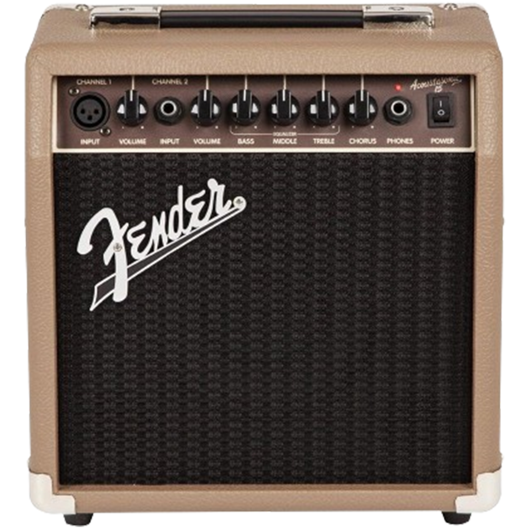 The Fender Acoustasonic 15 offers simplicity and quality, making it an excellent choice for the best acoustic guitar amp for both beginners and pros.
