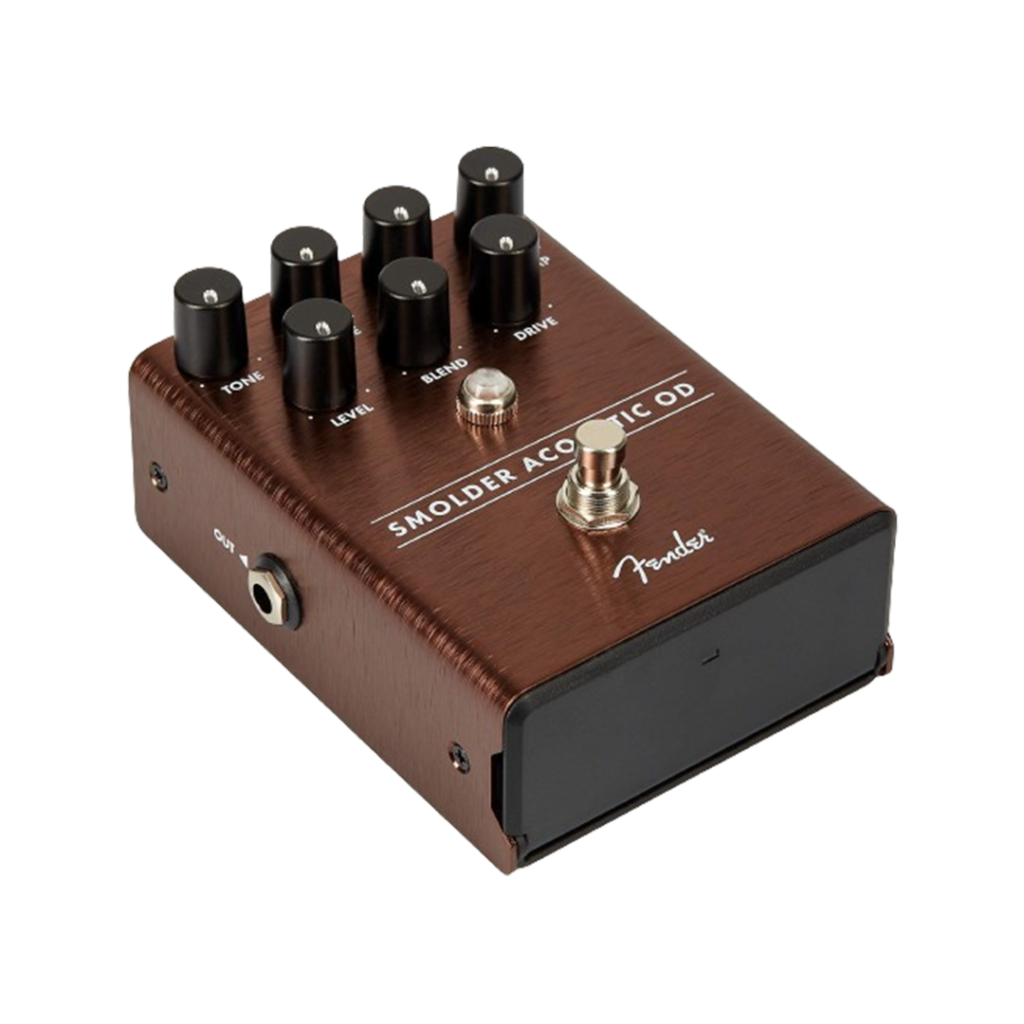 Fender's Smolder Acoustic OD is considered the best acoustic guitar pedal for achieving harmonically rich overdrive.