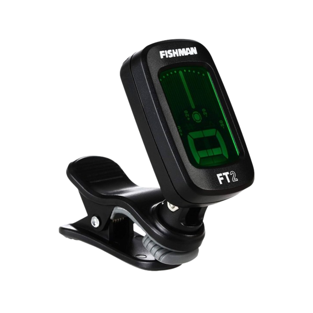 The Fishman FT-2 Clip-On Tuner is presented as a digital chromatic option, ideal for those in search of the best clip-on guitar tuner with a wide tuning range and accuracy.