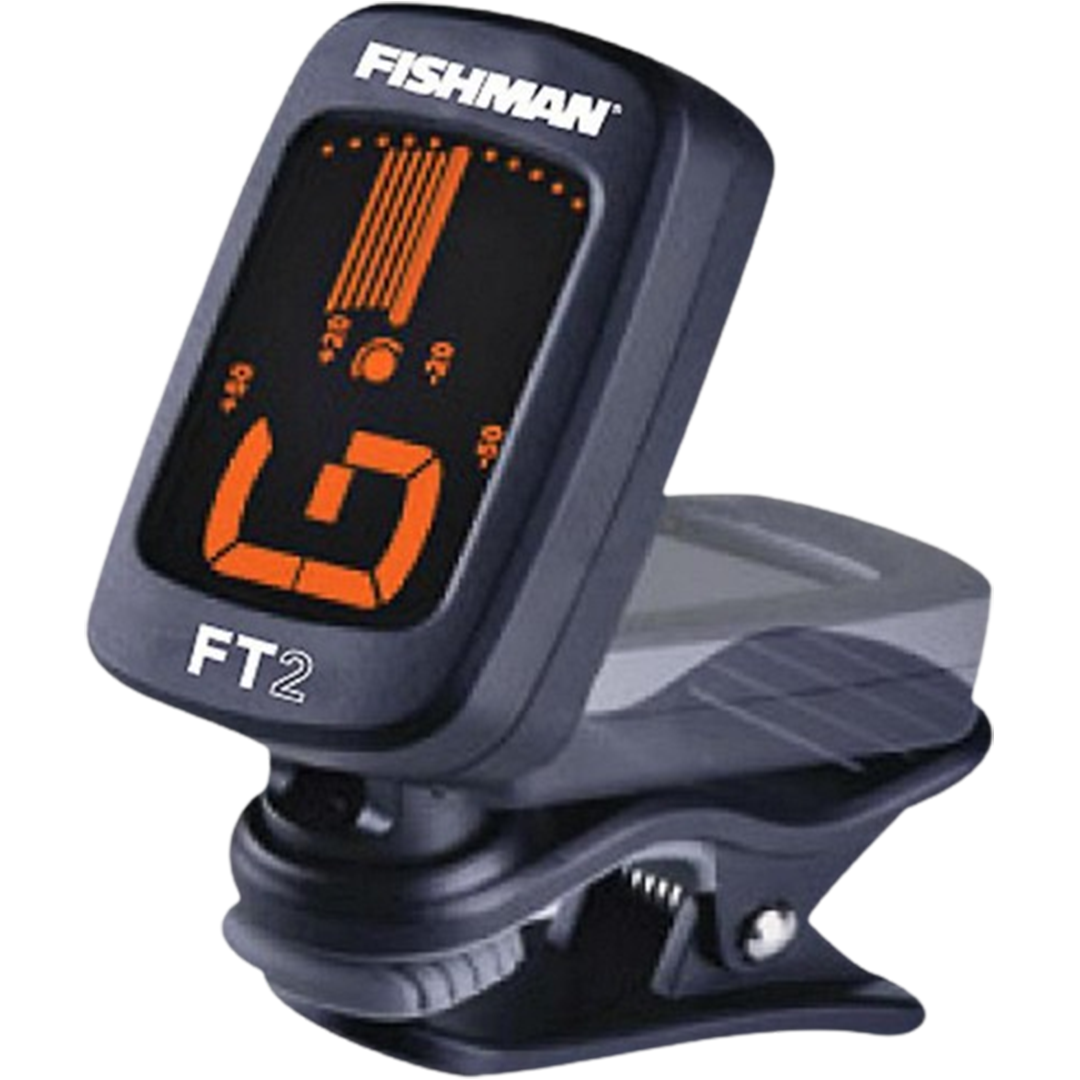 Featuring an intuitive display, the Fishman FT-2 Clip-On Tuner is a digital chromatic device, aspiring to be the best clip-on guitar tuner for easy readouts and precision tuning.