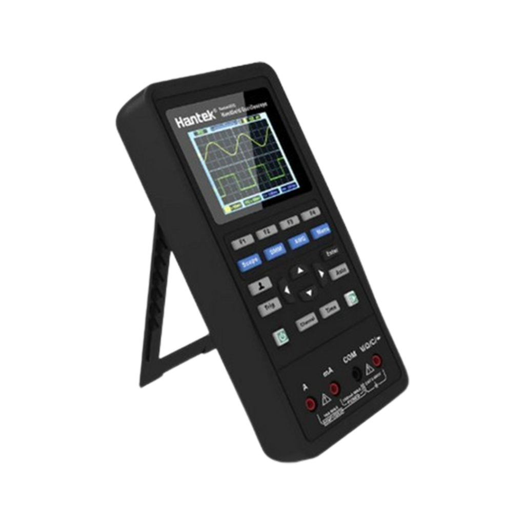 The Hantek 2C72 handheld oscilloscope, an optimal device for hobbyists seeking quality and portability in their electronics projects.
