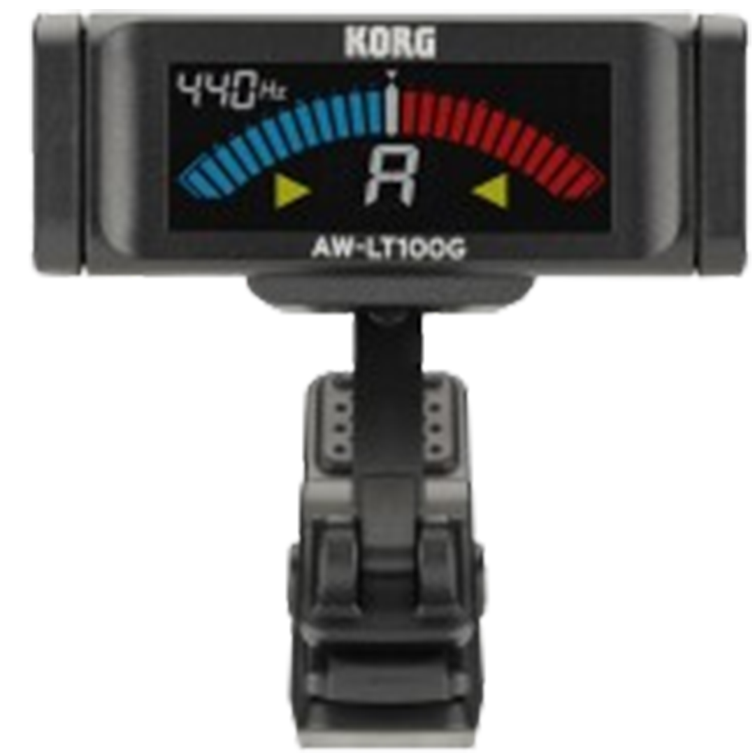 The versatile KORG AW-LT100G clip-on tuner, with its clear display, competes for the title of the best guitar tuner pedal.