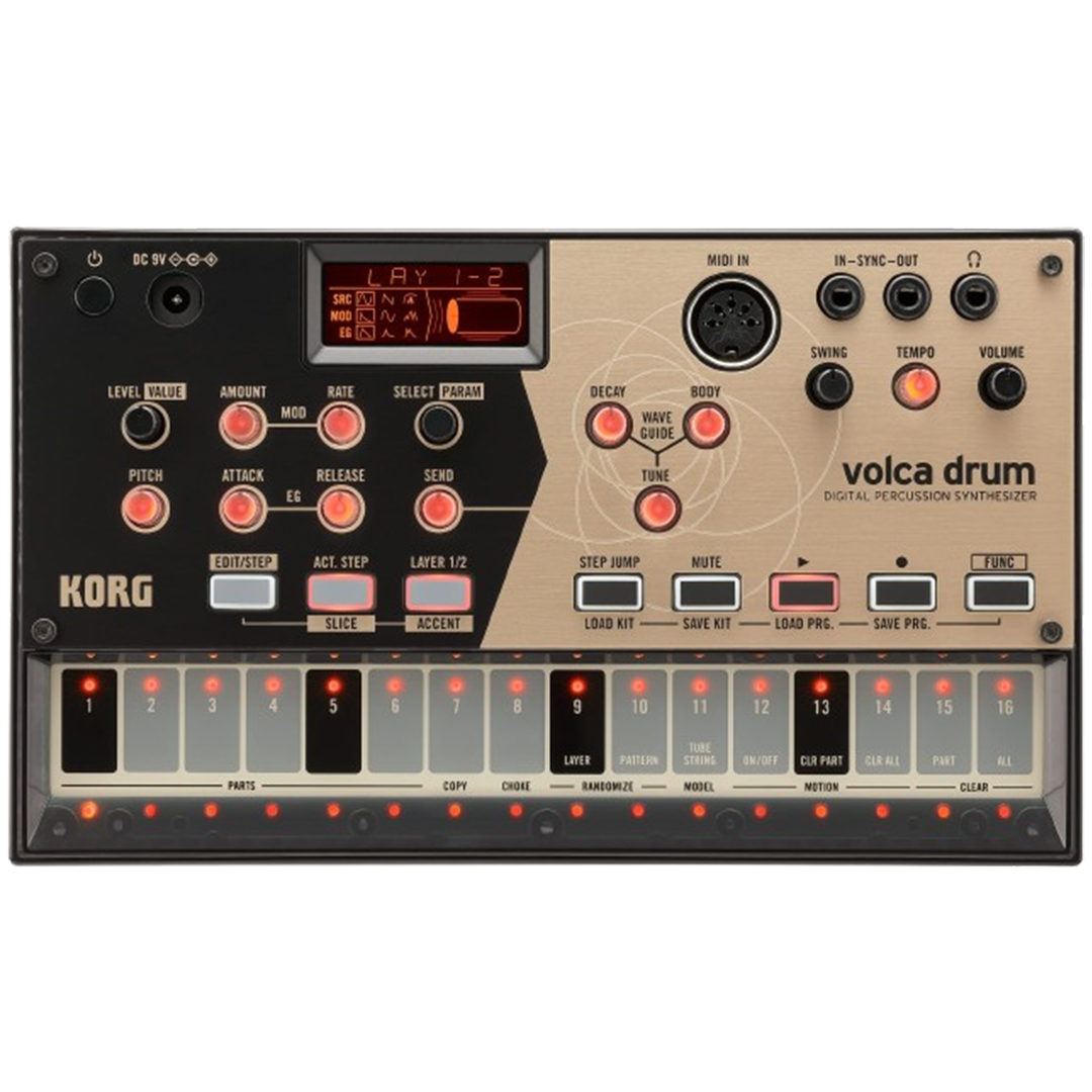 Ideal for beginners, the Korg Volca Drum is celebrated as the best drum machine for its portability, unique sound capabilities, and user-friendly sequencer.