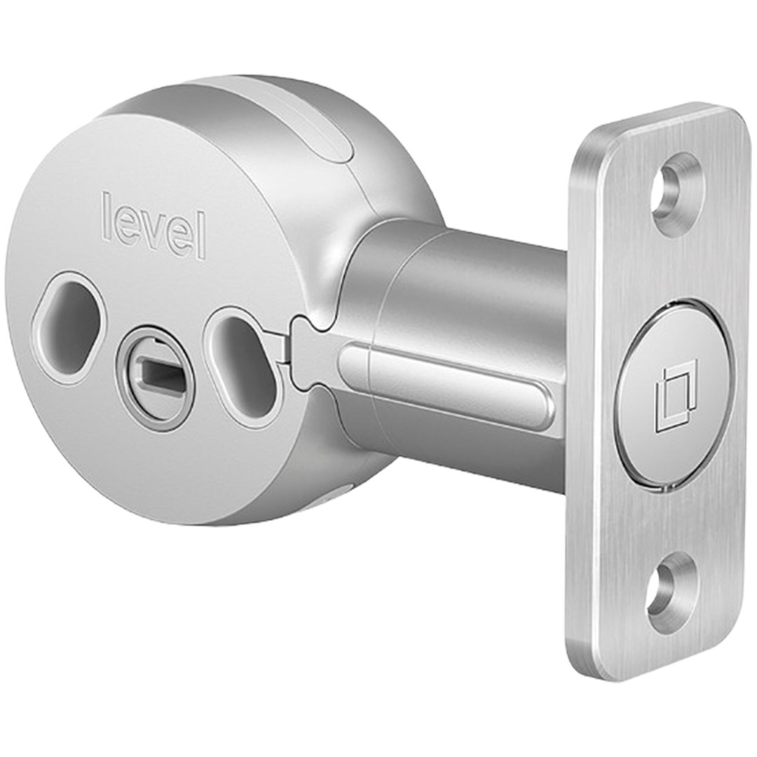 The Level Bolt Smart Lock branded as the best smart lock for HomeKit, featuring a badge signaling top-tier status.