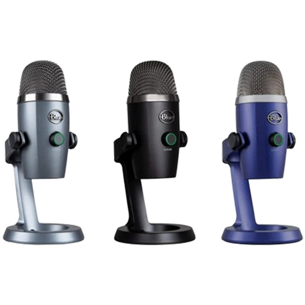 Experience unmatched vocal recording with the Logitech Blue Yeti, a leading USB microphone for vocals with its distinct silver finish and versatile patterns.