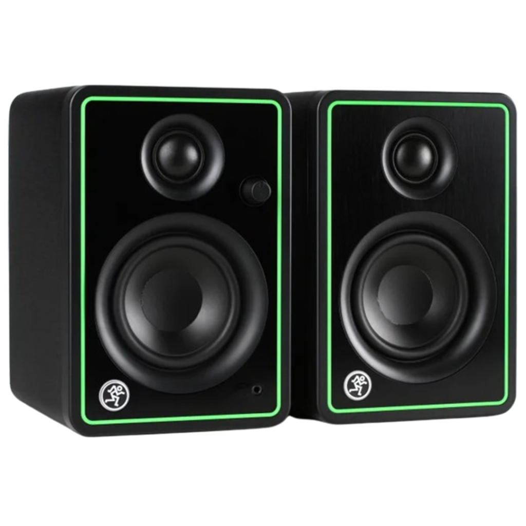 Mackie CR3-XBT studio monitors, with their distinct green trim, offer an engaging listening experience, ranking as top contenders for the studio monitors available for creatives.