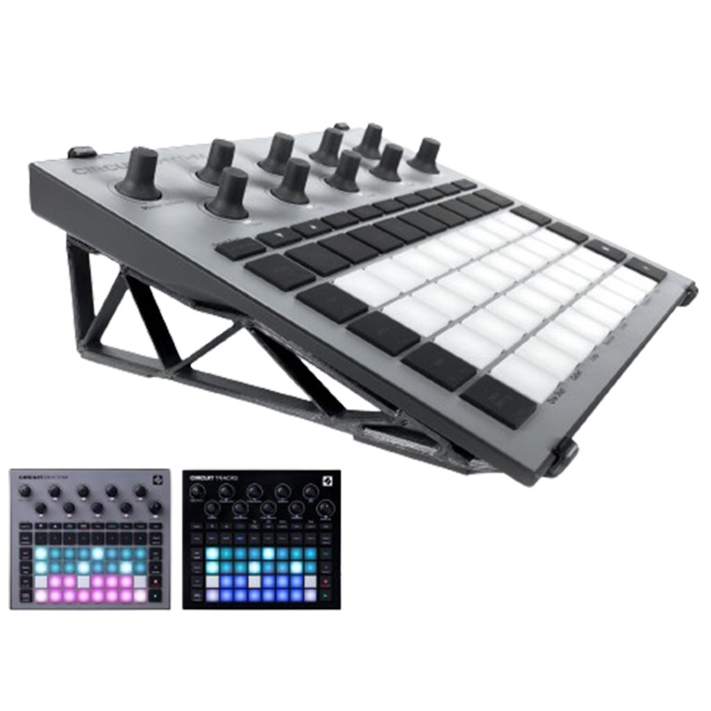 Novation Circuit Rhythm sampler, a user-friendly groovebox with a powerful grid interface for intuitive beat programming and live performance.