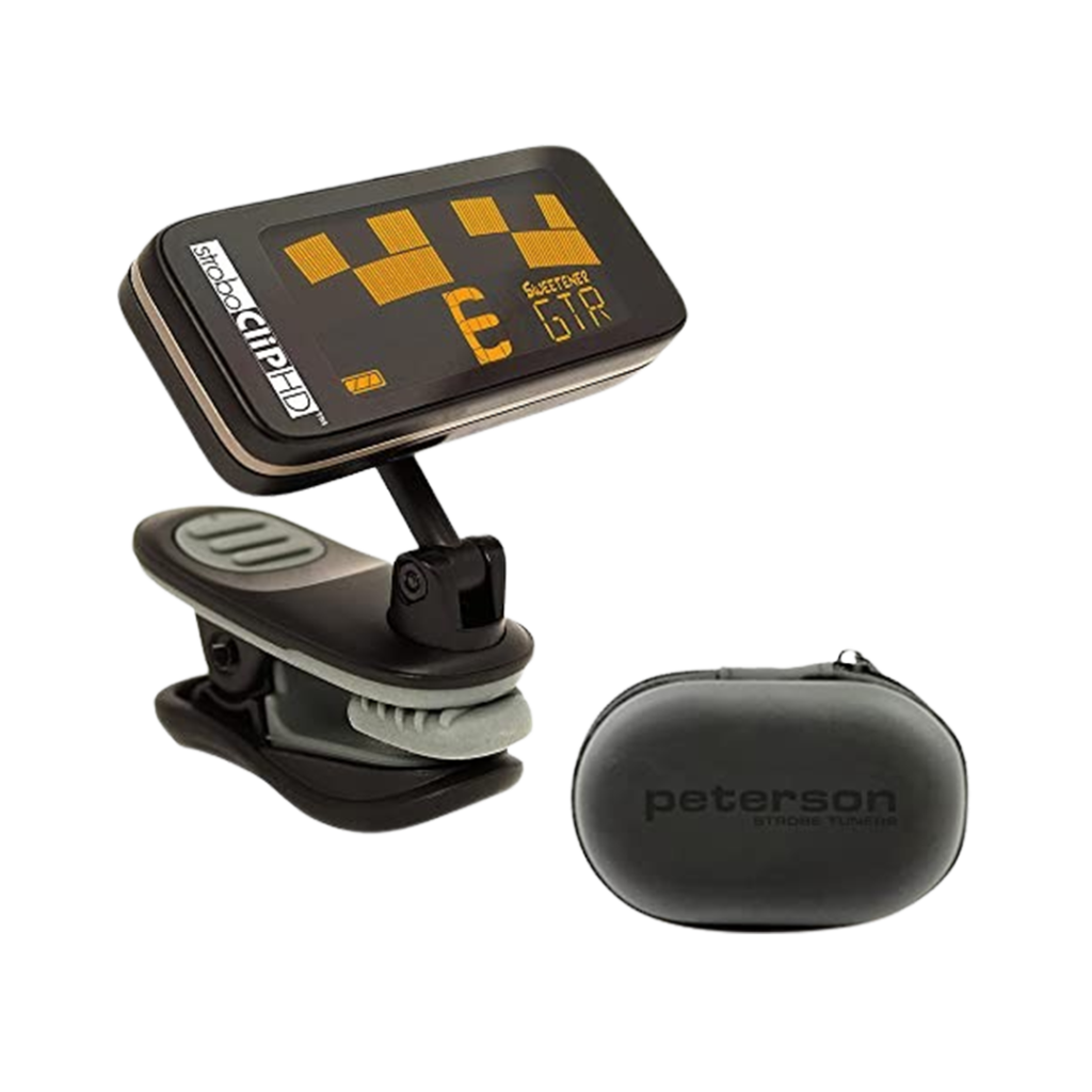 The Peterson StroboClip HD Clip-On Tuner with its high-definition screen offers unparalleled tuning accuracy, aiming to be the best clip-on guitar tuner for discerning musicians.