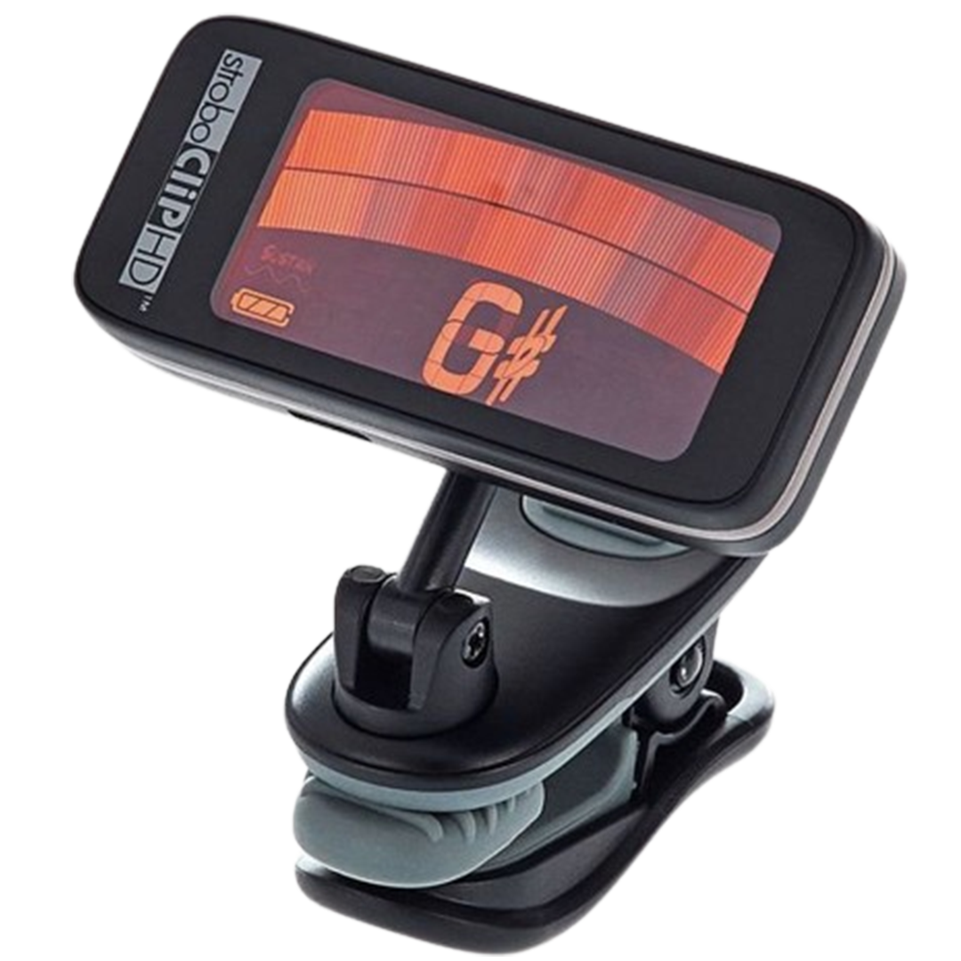Showcased for its high-resolution display, the Peterson StroboClip HD is touted as the best clip-on guitar tuner for musicians who require detailed visual feedback for tuning.