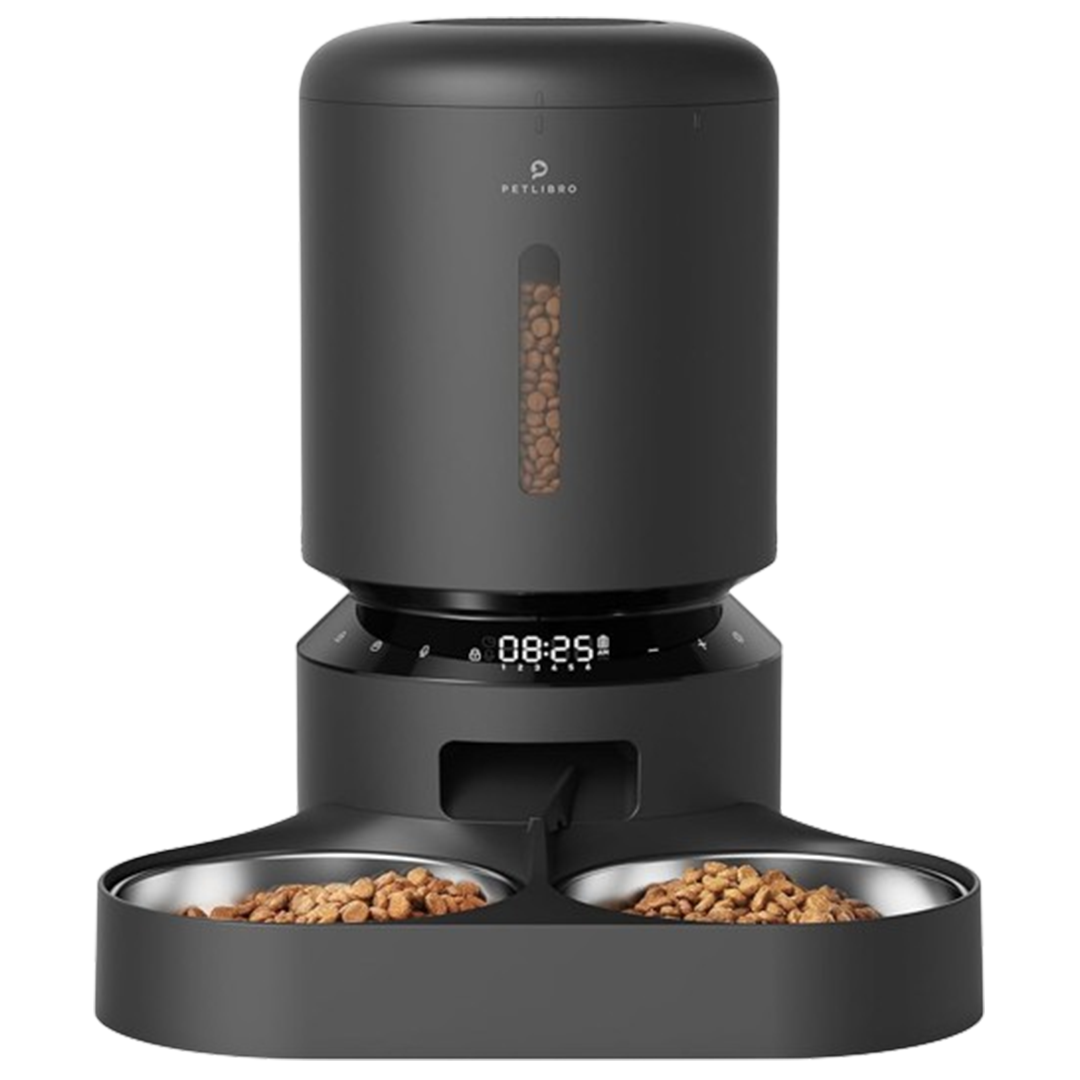 The Petlibro Granary Automatic Two-Cat Feeder, known for being one of the best automatic pet feeders, features two separate bowls for feeding multiple cats.