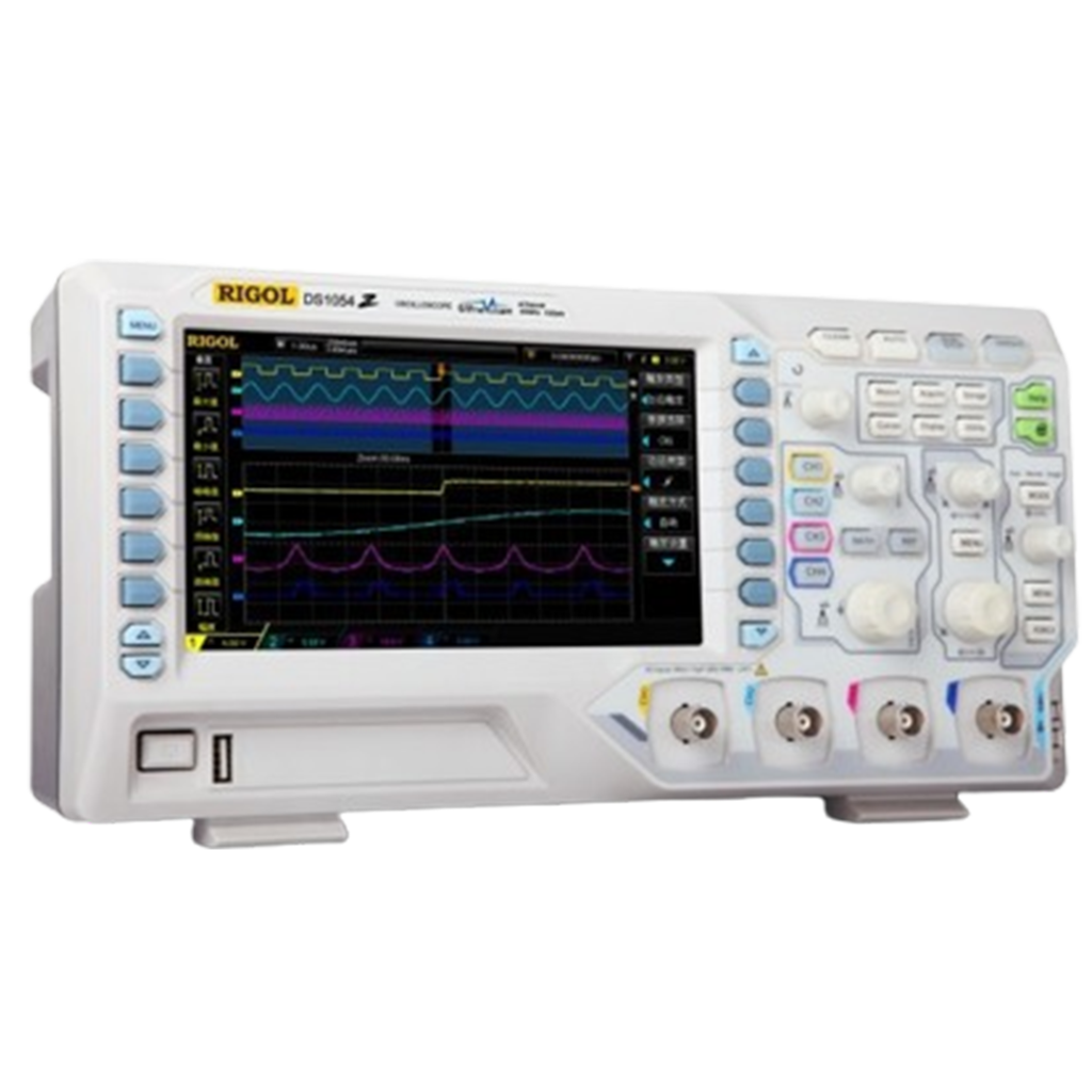 The Rigol DS1054Z oscilloscope is showcased as an accessible device that doesn't compromise on functionality.
