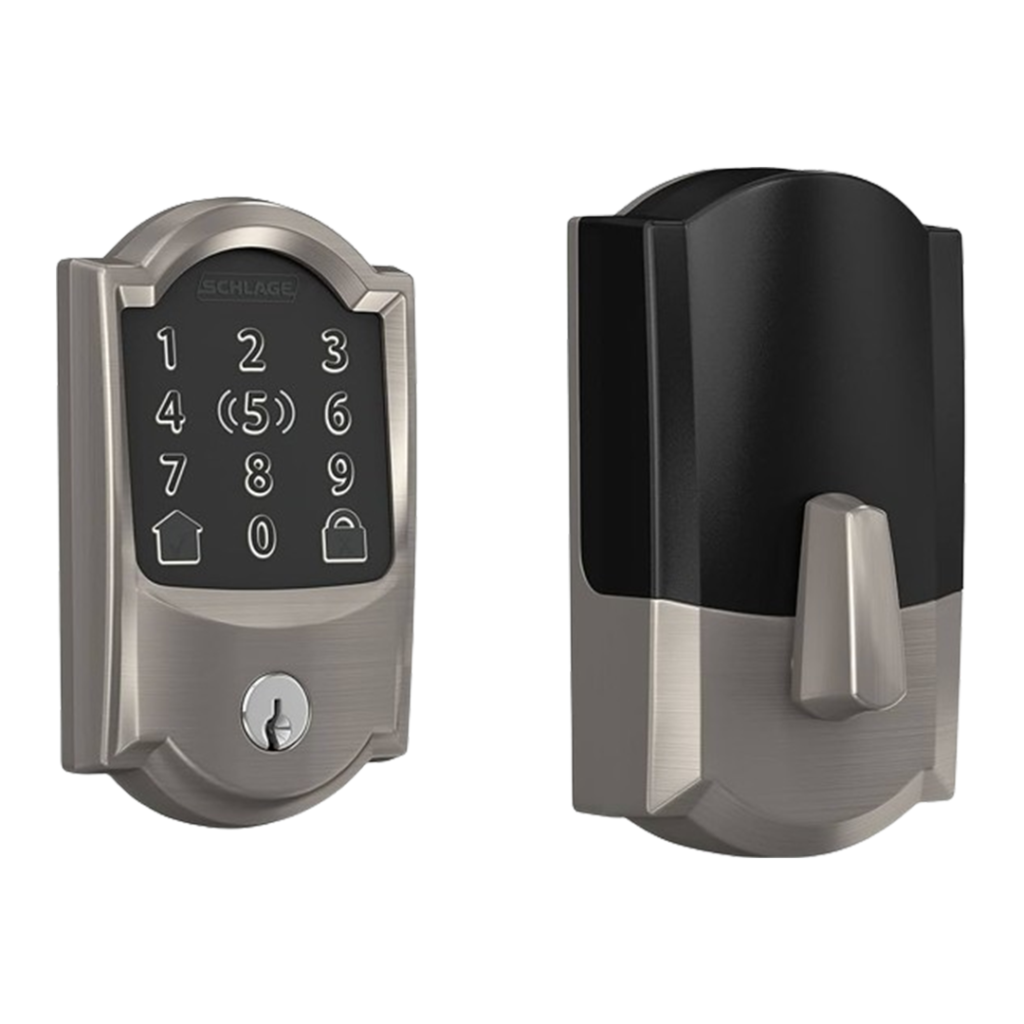 Schlage Encode Plus Smart Wi-Fi Deadbolt is depicted as a best smart lock for HomeKit, perfect for enhancing smart home security.
