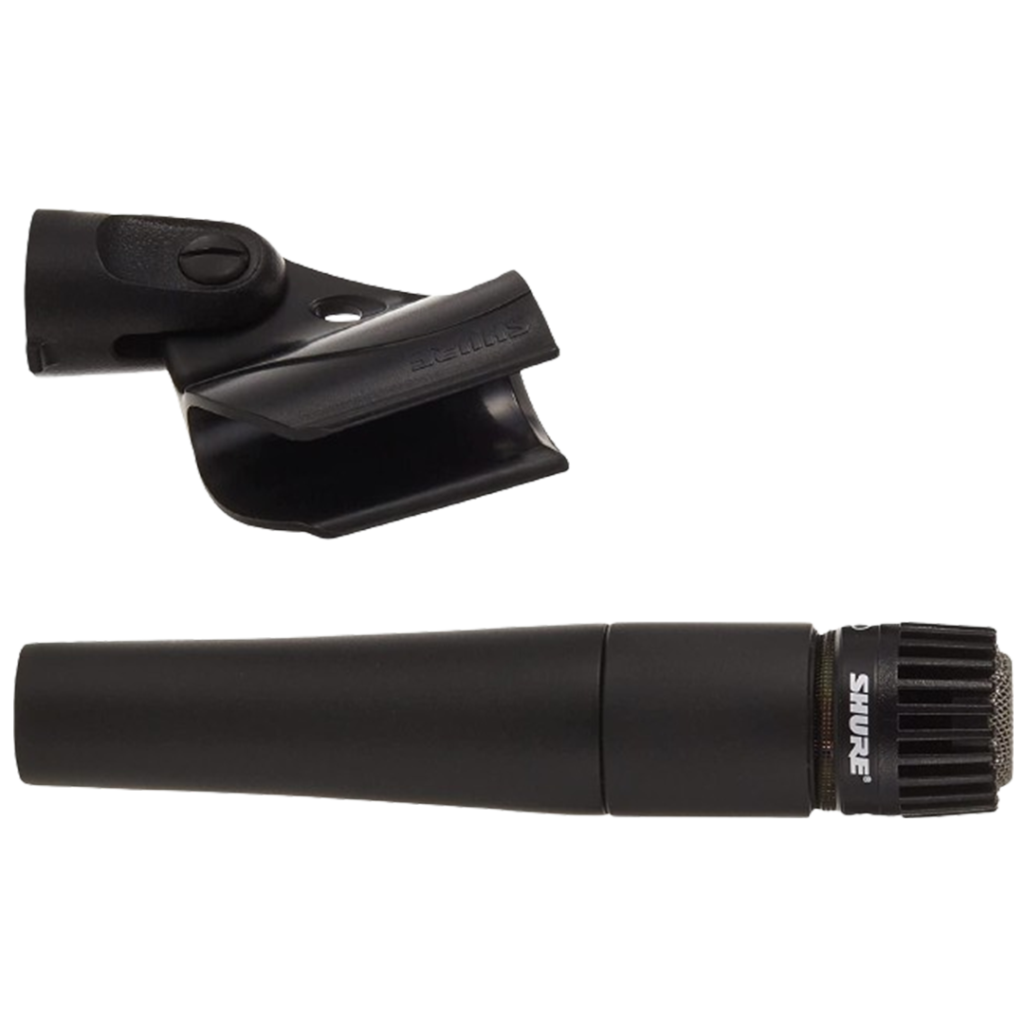 The Shure SM57, a dynamic microphone, is considered one of the best mics for acoustic guitars due to its reliable performance and durability.