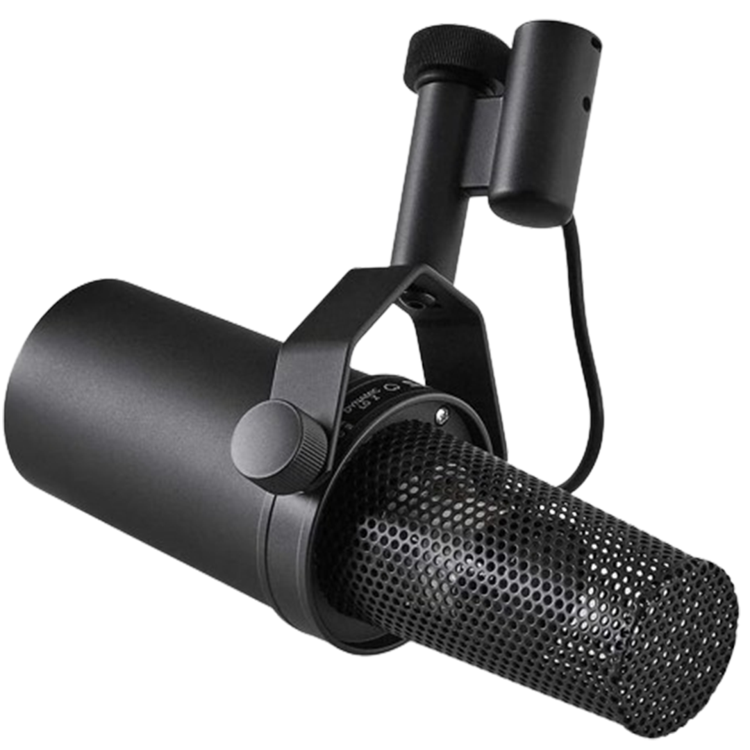 The Shure SM7B, a contender for the mic for vocal recording, offering smooth, flat, wide-range frequency response ideal for both music and speech.