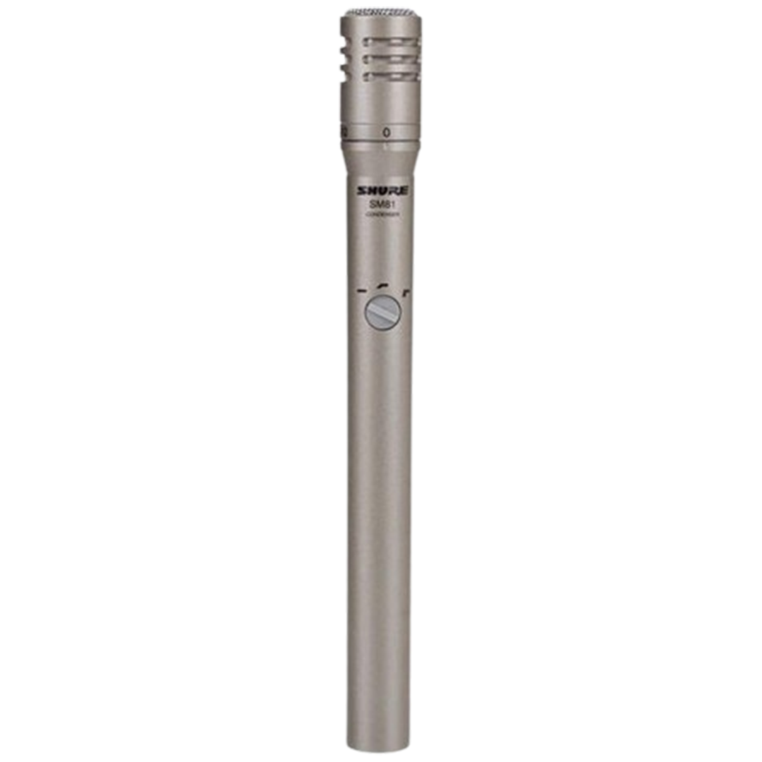 Featuring the Shure SM81, a top contender for the best mic for acoustic guitars, prized for its clarity and high-fidelity sound capture.