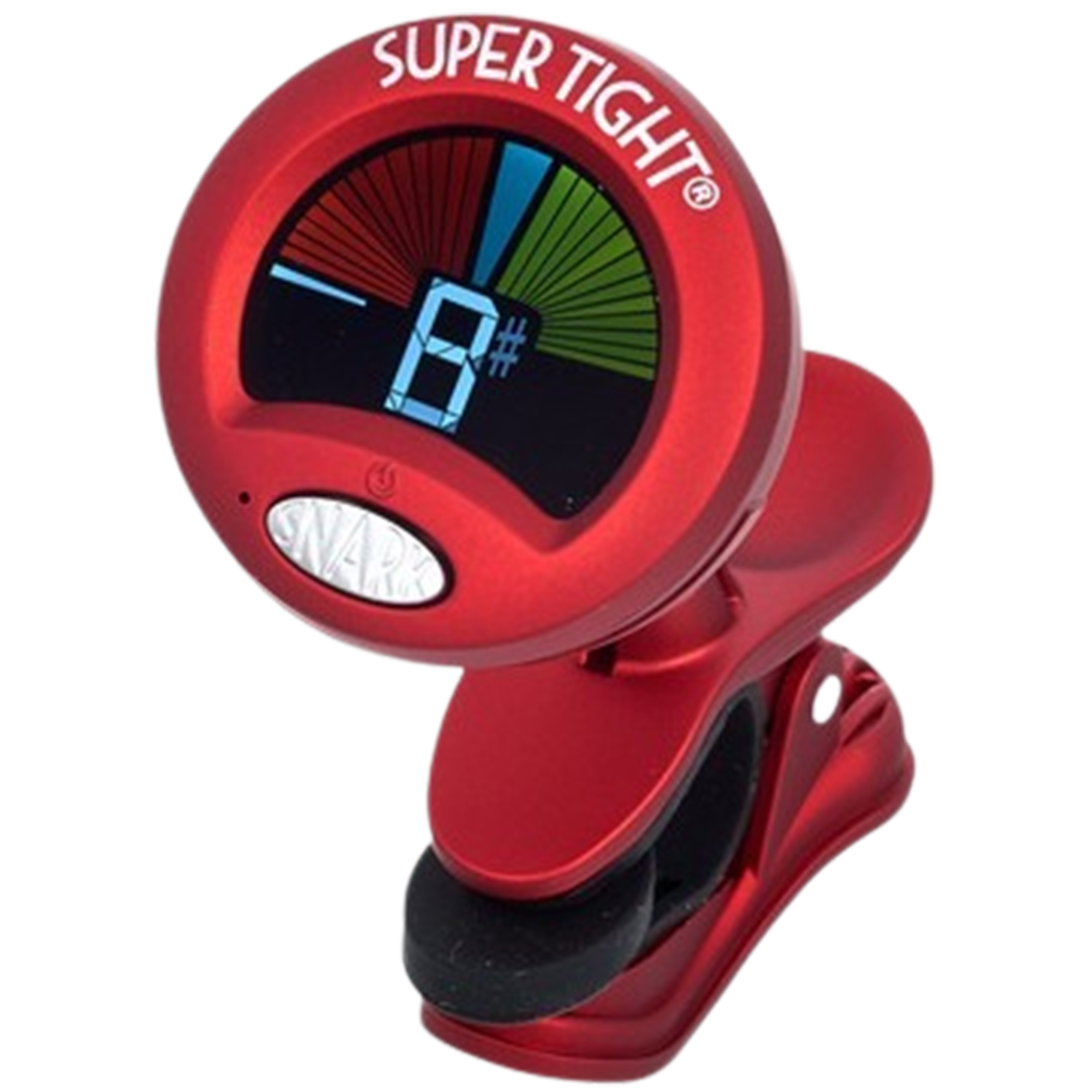 The Snark ST-2 Super Tight is featured for its robust construction and stable clip, marketed as the best clip-on guitar tuner for guitarists who need a reliable and steady tuning experience.