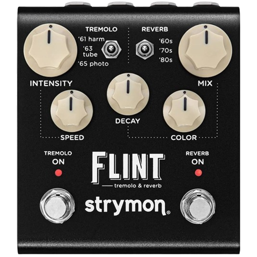 The Strymon Flint is recognized as the best acoustic guitar pedal for its combination of tremolo and reverb effects.