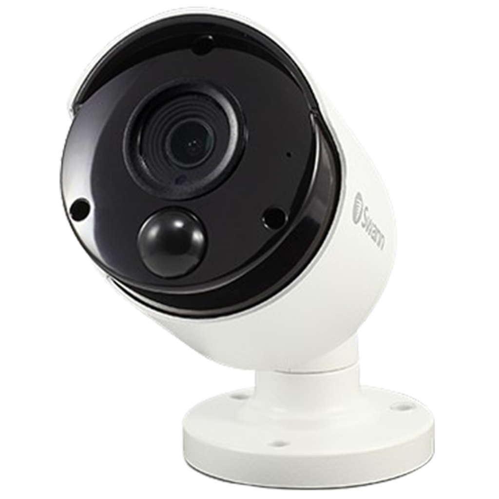 A Swann dome security camera, a top choice for the best commercial security camera systems, with a discreet, vandal-resistant design.