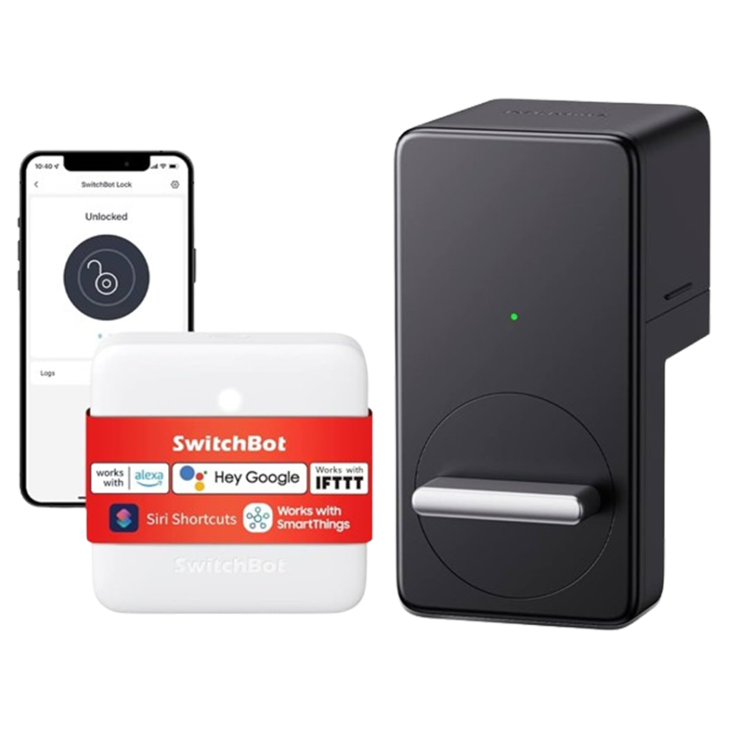 SwitchBot Smart Lock is designed for seamless use with Alexa, offering a simple retrofit solution for convenient voice-controlled home security.