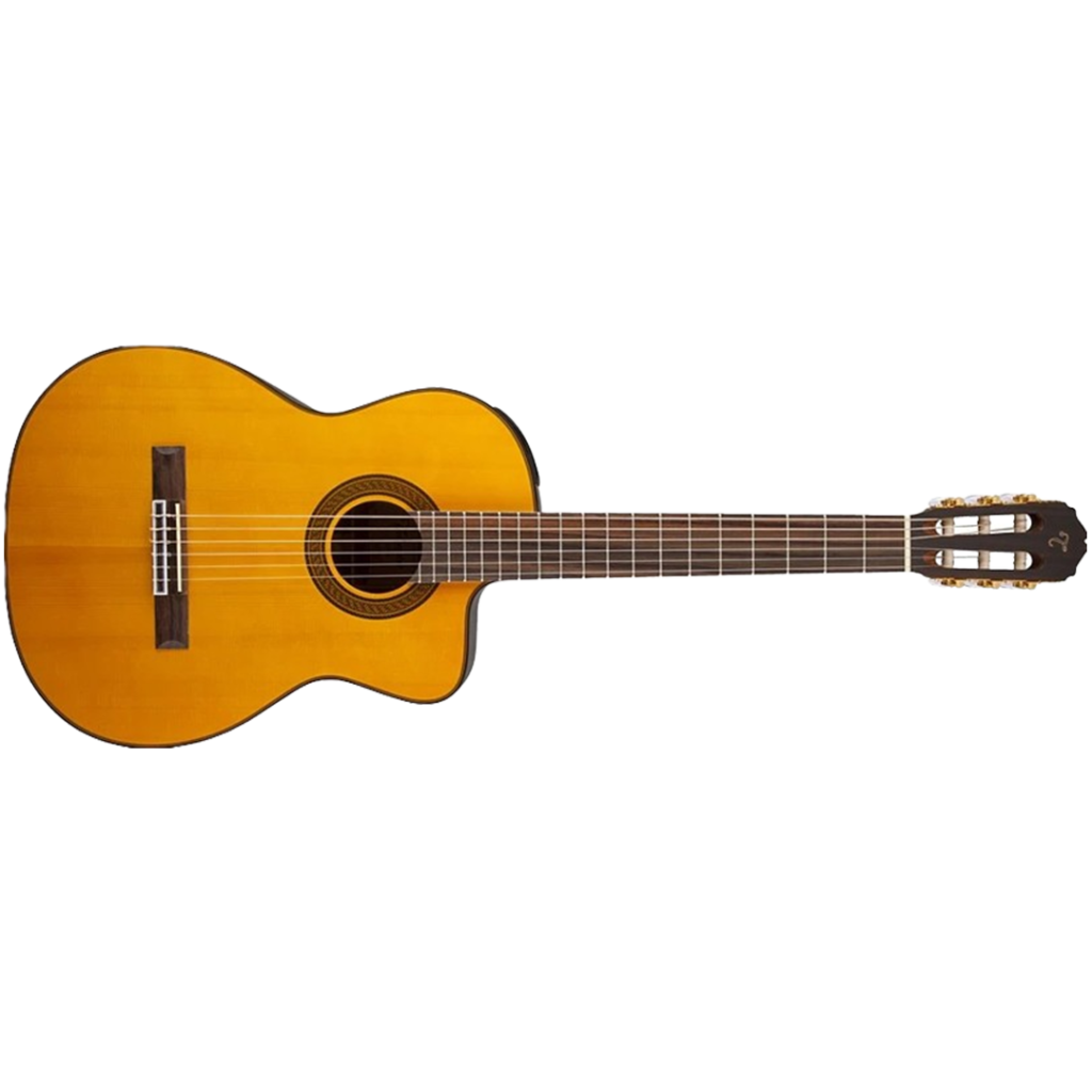 The Takamine GC5CE classical guitar, with its built-in preamp system, is a fantastic option for beginners seeking quality sound.