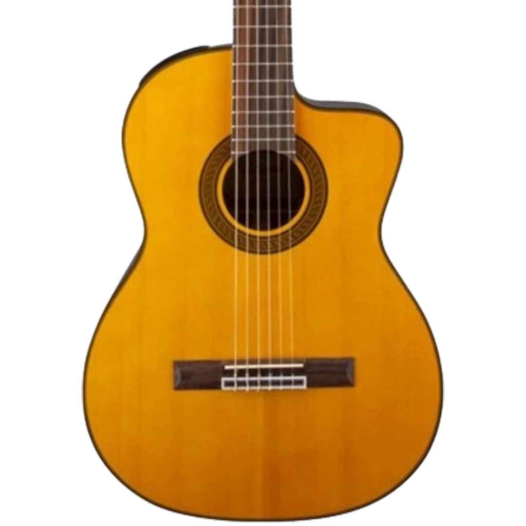 The Takamine GC5CE offers beginners a blend of traditional sound and modern features, positioning it among the best classical guitars for beginners.