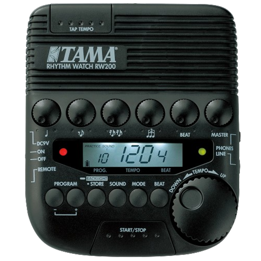 A closer look at the Tama Rhythm Watch RW200 metronome, widely acclaimed as the best metronome for drummers seeking comprehensive tempo control and sound options.