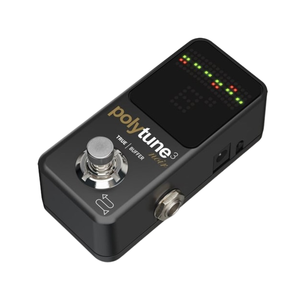 The TC Electronic Polytune 3 tuner pedal, a revolutionary device in the best guitar tuner pedal category with its polyphonic tuning feature.