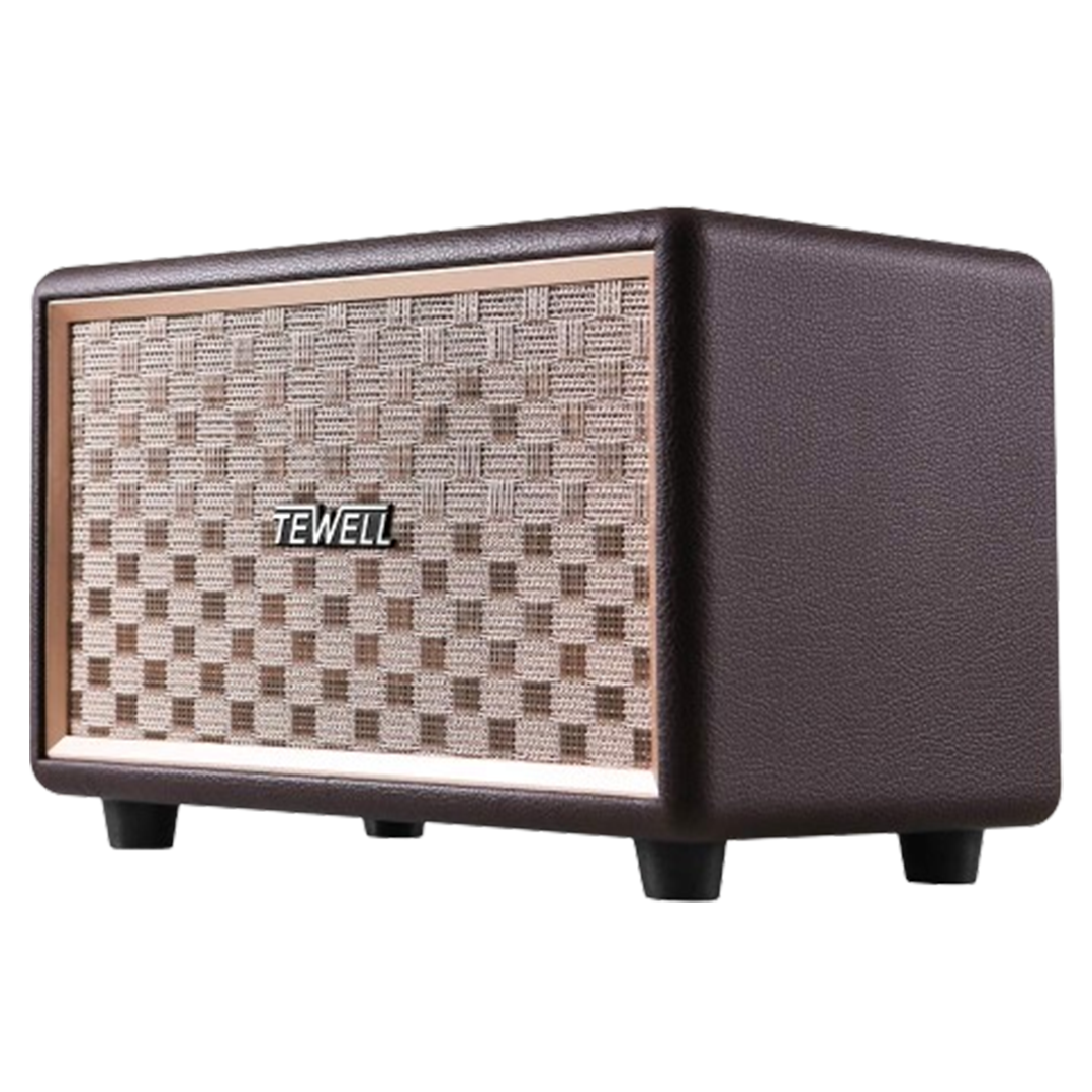 The TEWELL projector speaker combines a retro grill design with modern audio technology, providing a unique option for the best speakers for a projector, perfect for audiophiles with a taste for classic aesthetics.