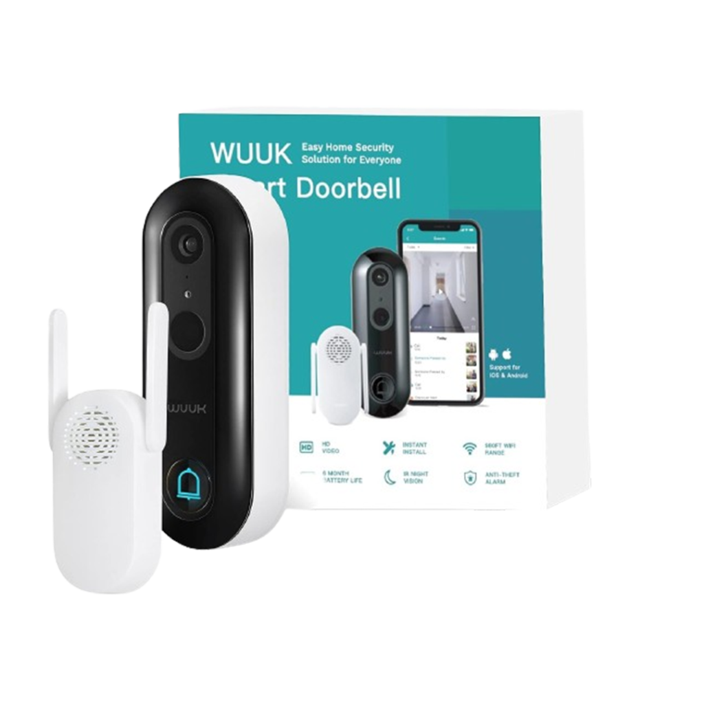 The Wuuk Doorbell Camera presents a modern approach to home security as one of the best smart locks with camera, featuring easy installation and remote access.