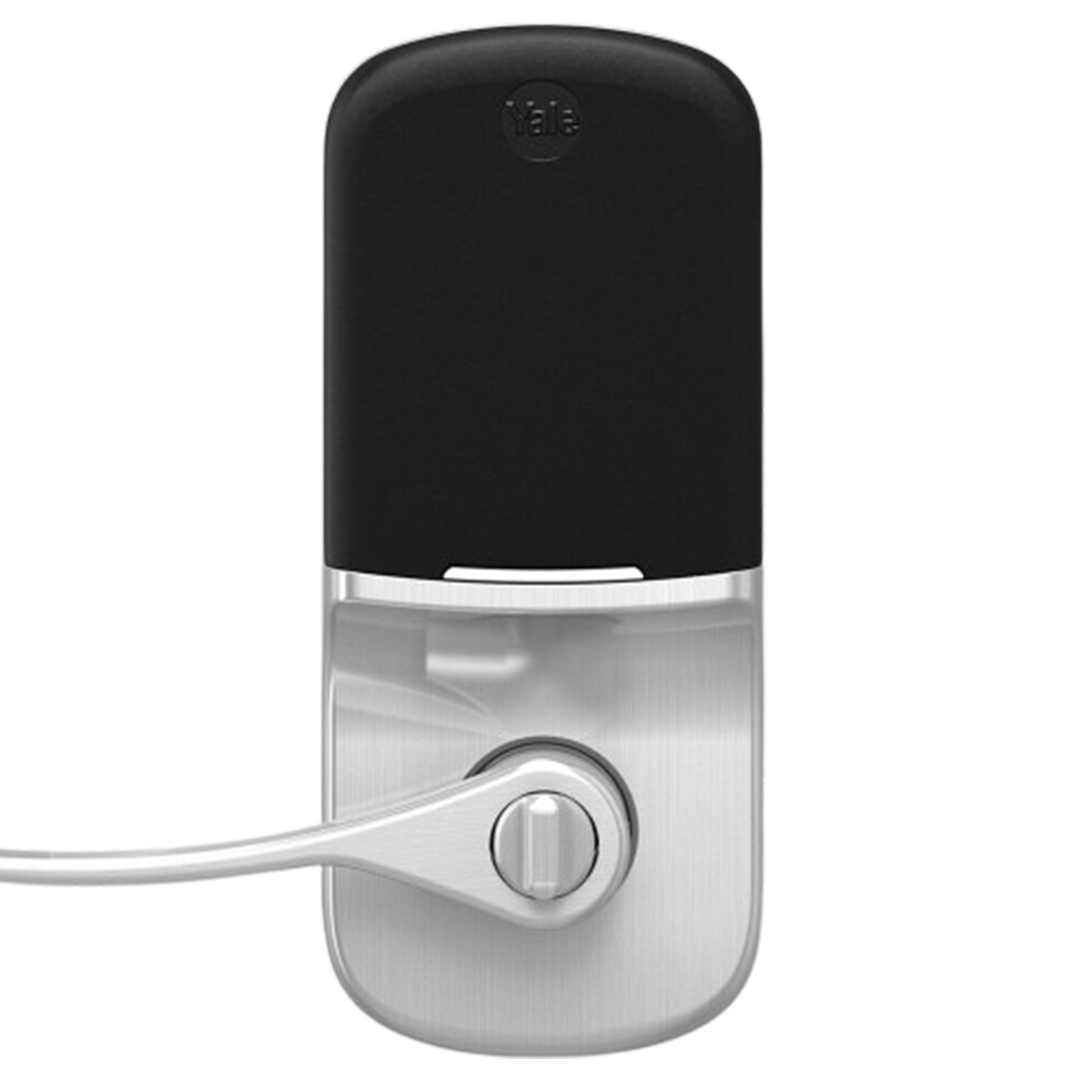 The Yale Assure Lever, recognized with a best smart lock for HomeKit badge, offers unmatched integration and user-friendly features.