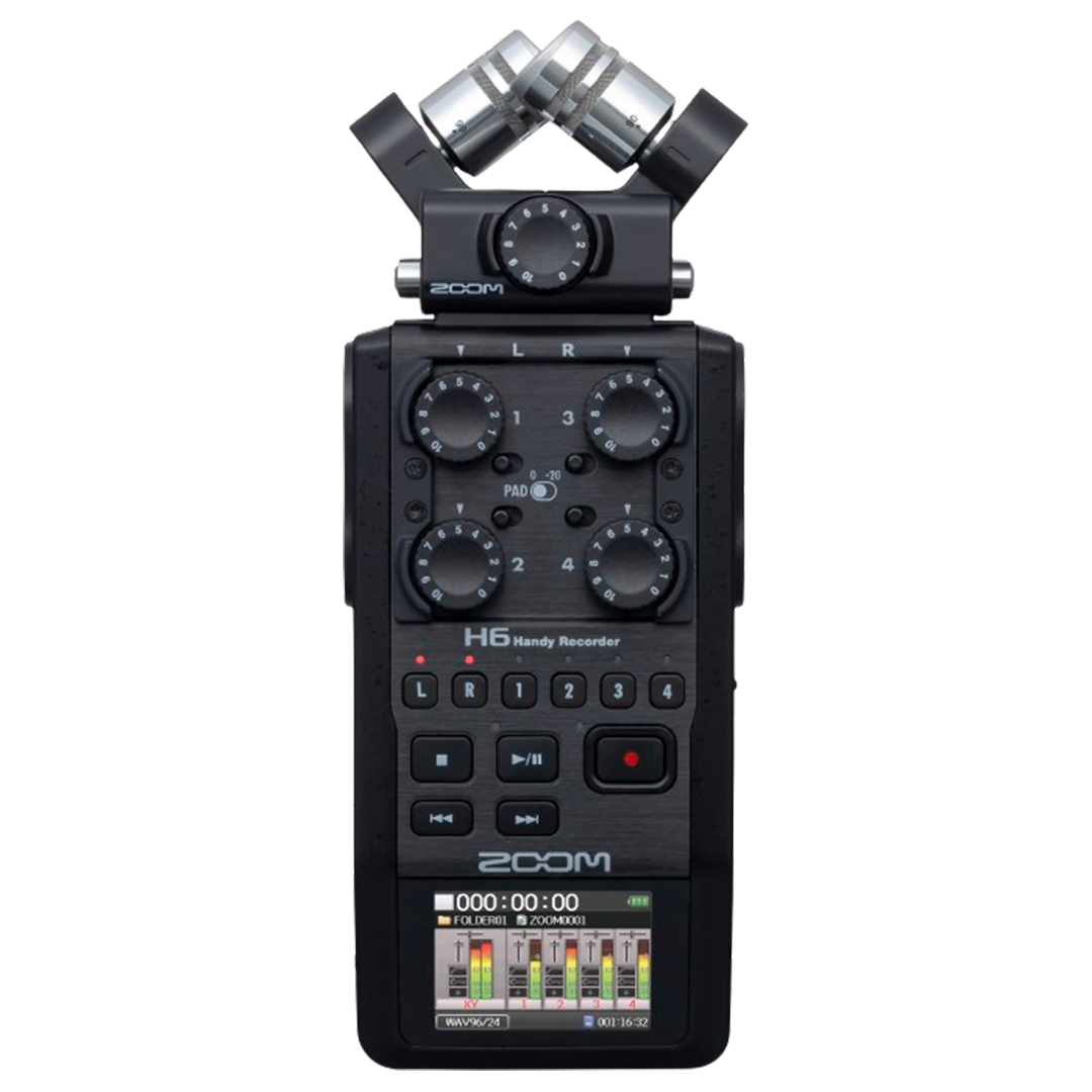 The Zoom H6 showcased solo, underlining its intuitive interface and extensive input options for high-stakes field recording.
