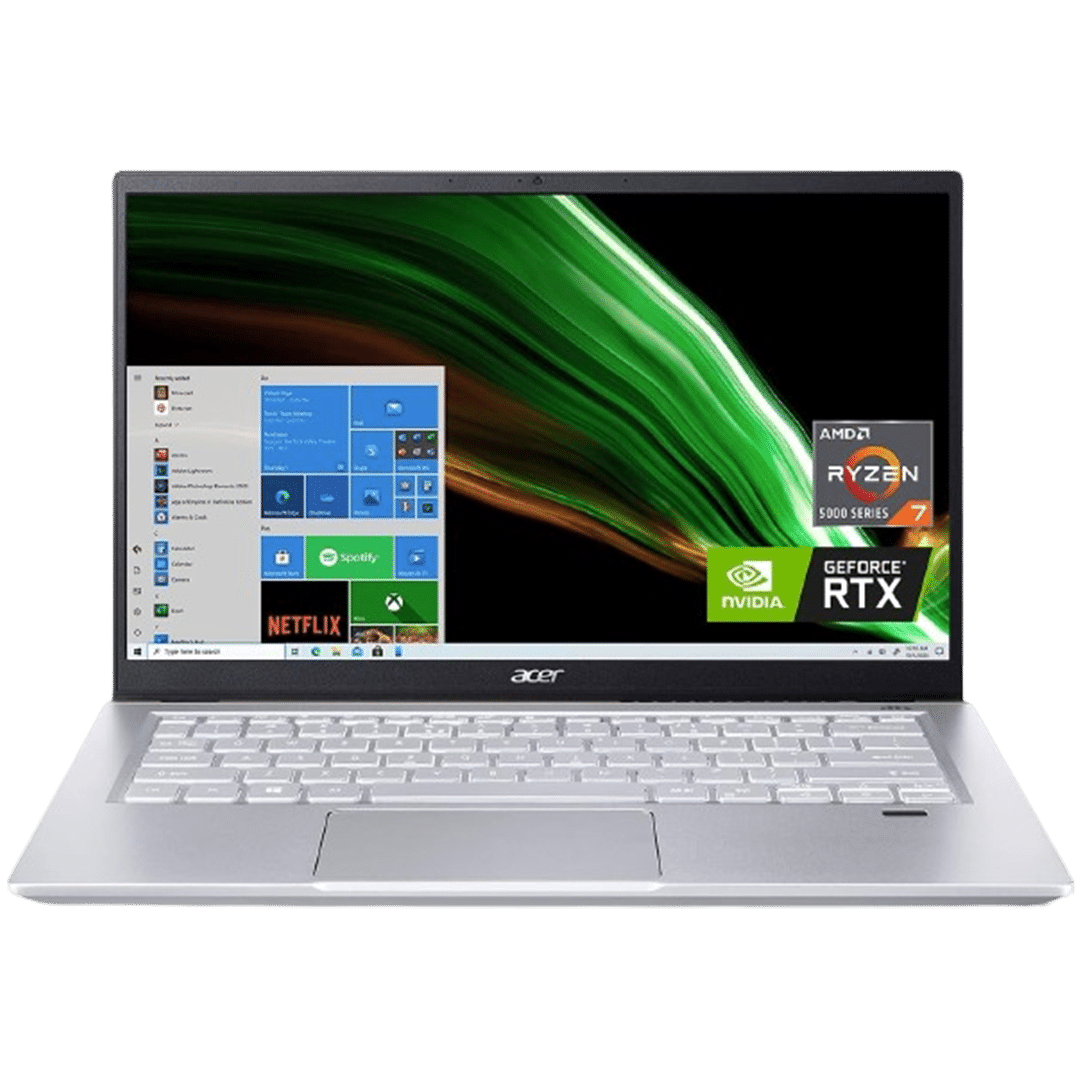 Best laptop for high school students, the Acer Swift X 14 offers a robust computing experience with its advanced graphics and processing capabilities.